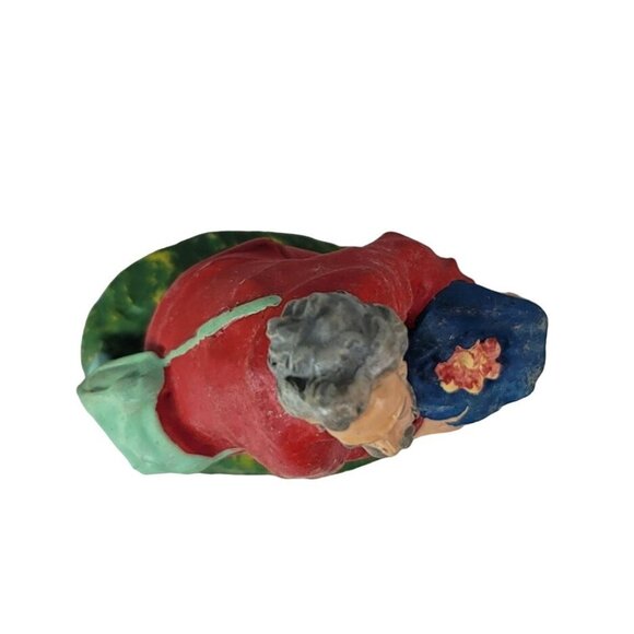 Christmas Nativity Beggar Kneeling Blind Man Hat 4" Paper Mache Hand Painted VTG - Picture 6 of 9